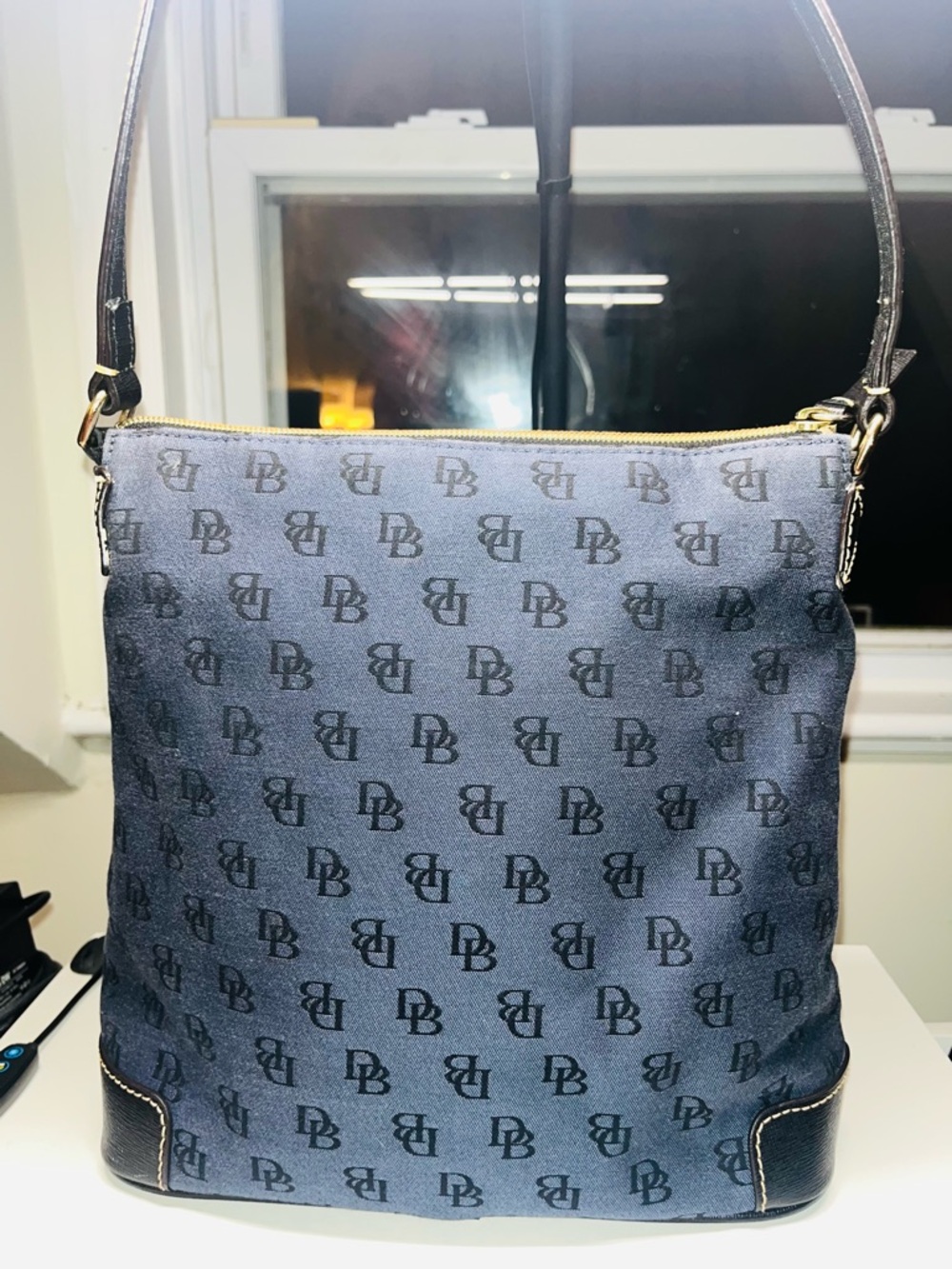 Dooney & Bourke Navy/Black Signature Crossbody Bag - Picture 2 of 12
